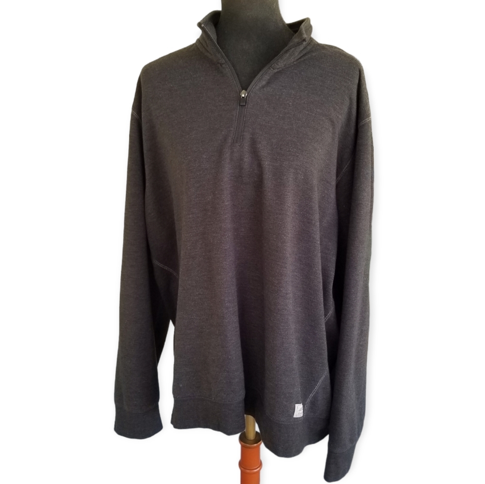 Eddie Bauer men's quarter zip pullover, in charcoal gray, sz XL